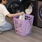 Flexible Plastic Laundry Basket - Square Storage Hamper with Side Handles for Easy Carrying - Versatile Organizer for Laundry, and Household Storage